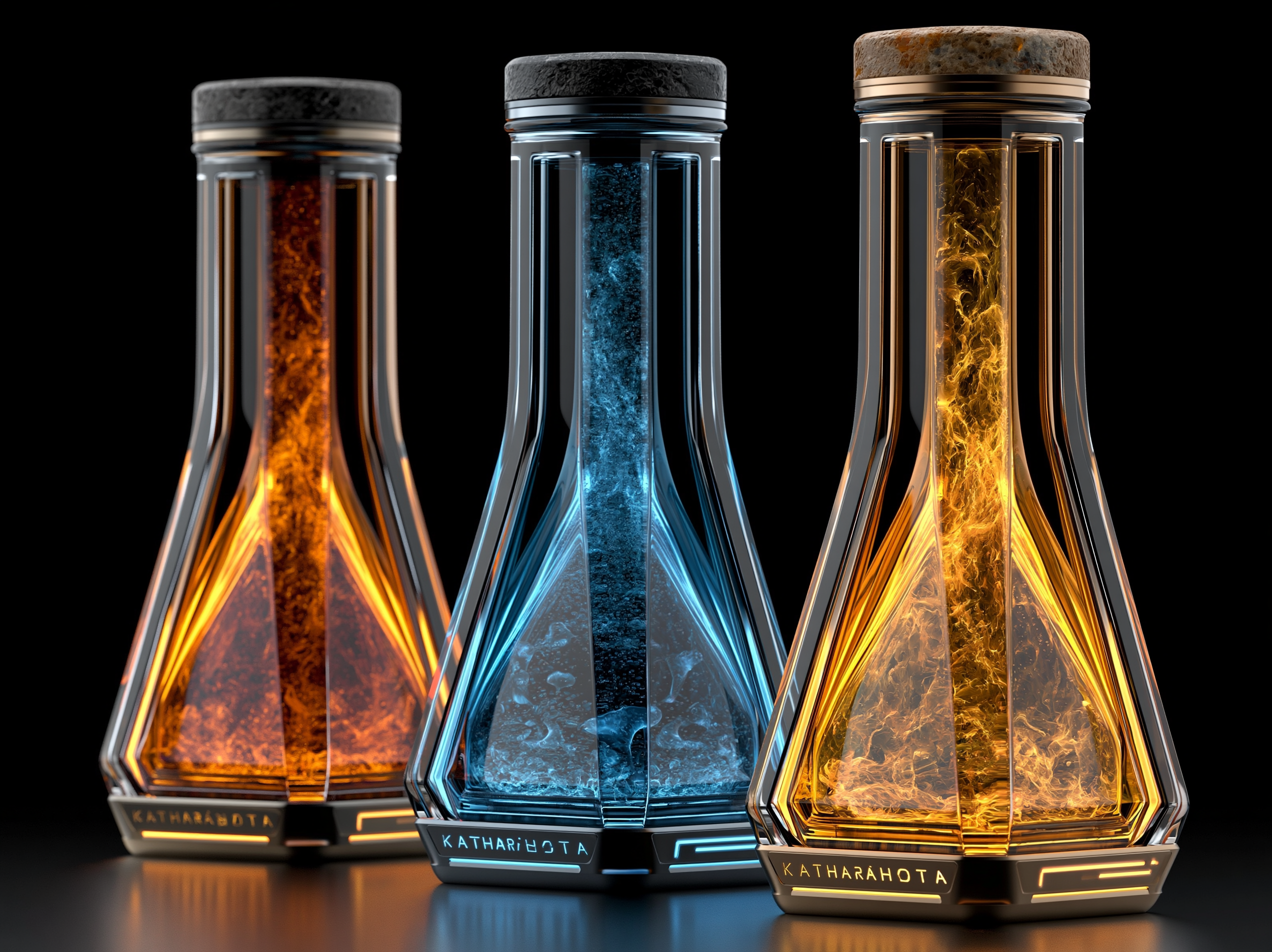 Trinity Flask Set — Fire · Water · Sun